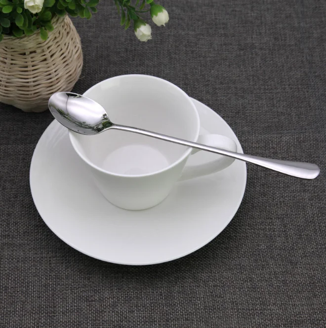 Stainless Steel Stirring Spoon Extra Long Ice Round Spoon Extended Handle CoffeeSpoon