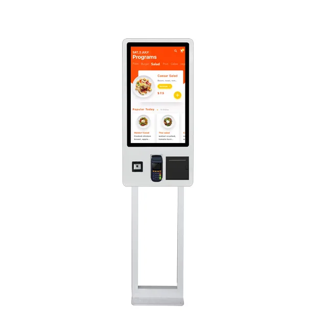 2 Touch screen back to back for self ordering  payment mcdonald kiosk bar code and QR code scanner support customization