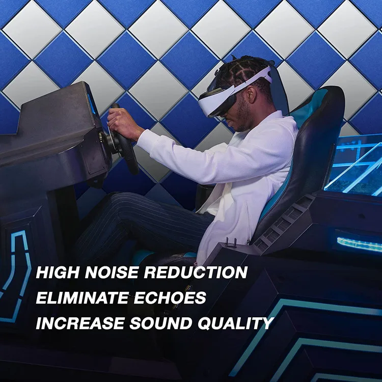 Acoustic Foam Panels Beveled Edge Tiles Soundproof wall panels polyester fiber acoustic panel for Sound Absorbing