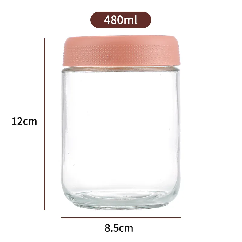 6 pack 16 oz Yogurt Spice Sugar Snacks  Overnight Oats Glass food storage jars Containers Wide mouth Mason Salad jars set