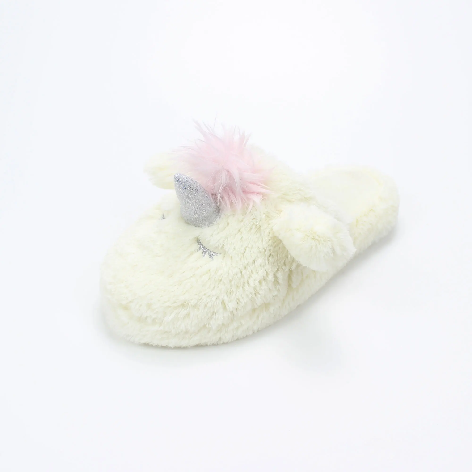 
plush embroidery 3D animal warm home woman TPR outsole indoor slipper shoes 