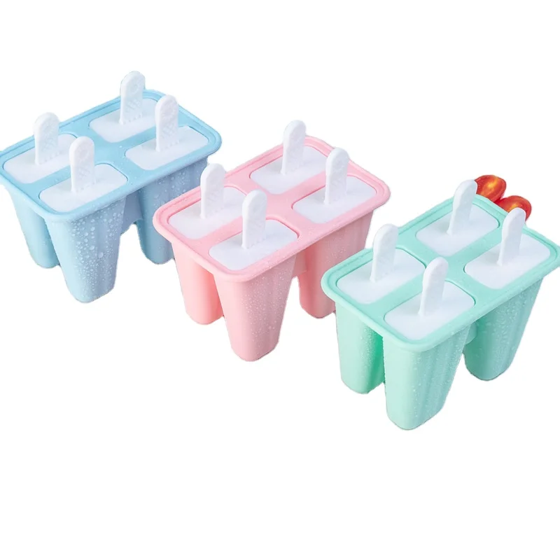 6 Cavities Custom Popsicle Tray Silicone Popsicle Mold for Ice Cream Silicone Ice Cream Freezer Mold