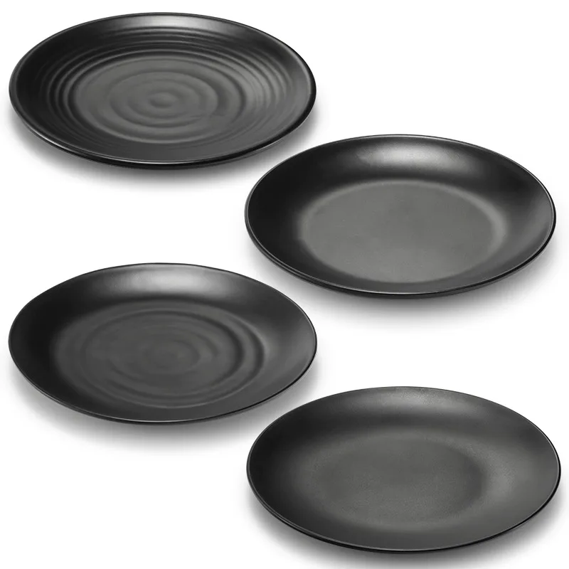 whole sale black melamine unbreakable plates modern dinnerware Melamine fine dining plates