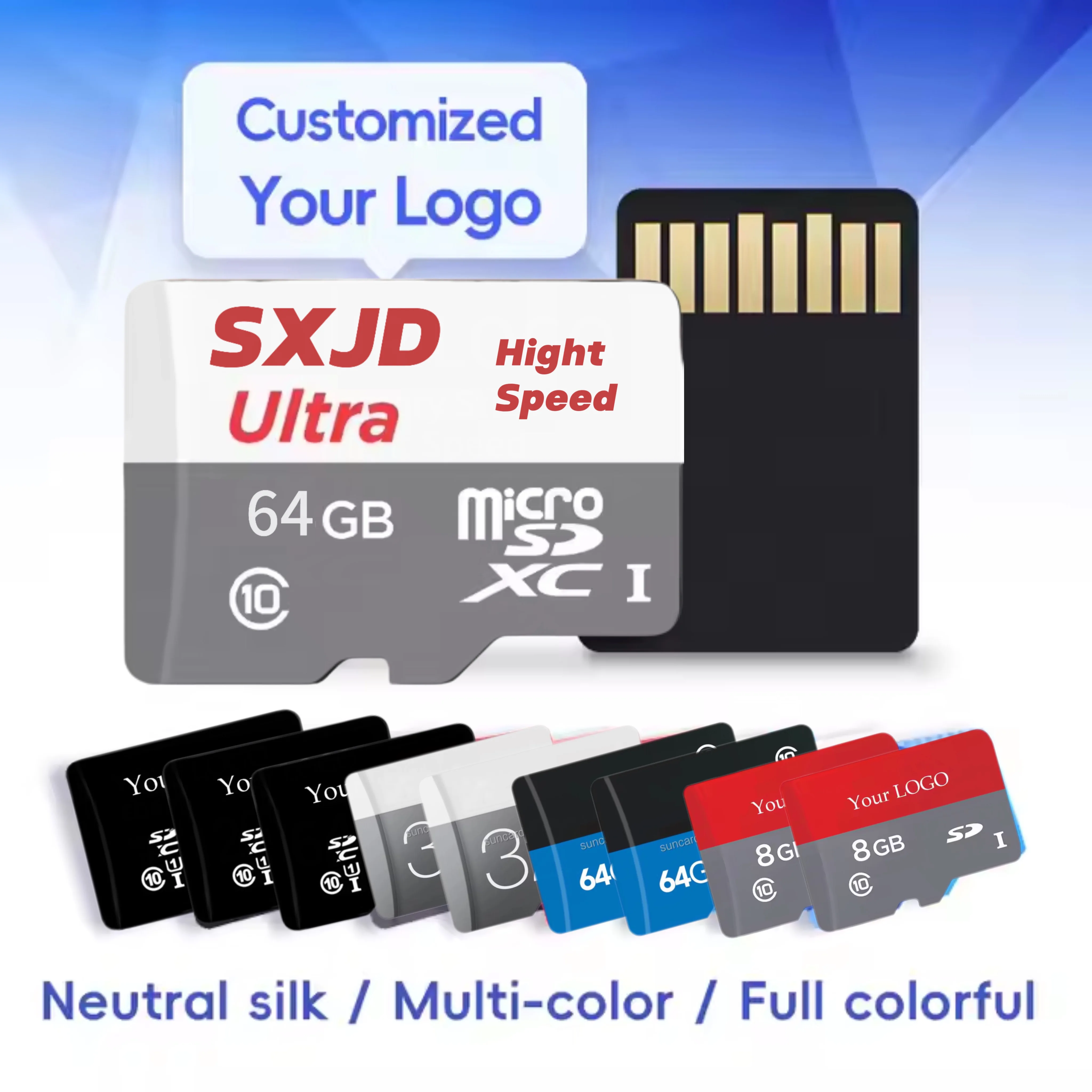 Wholesale high speed C10 U3 V30 mini sd memoria 16gb 32gb 64gb 128gb 256gb TF SD Card 512gb No logo Memory Card and Adapter