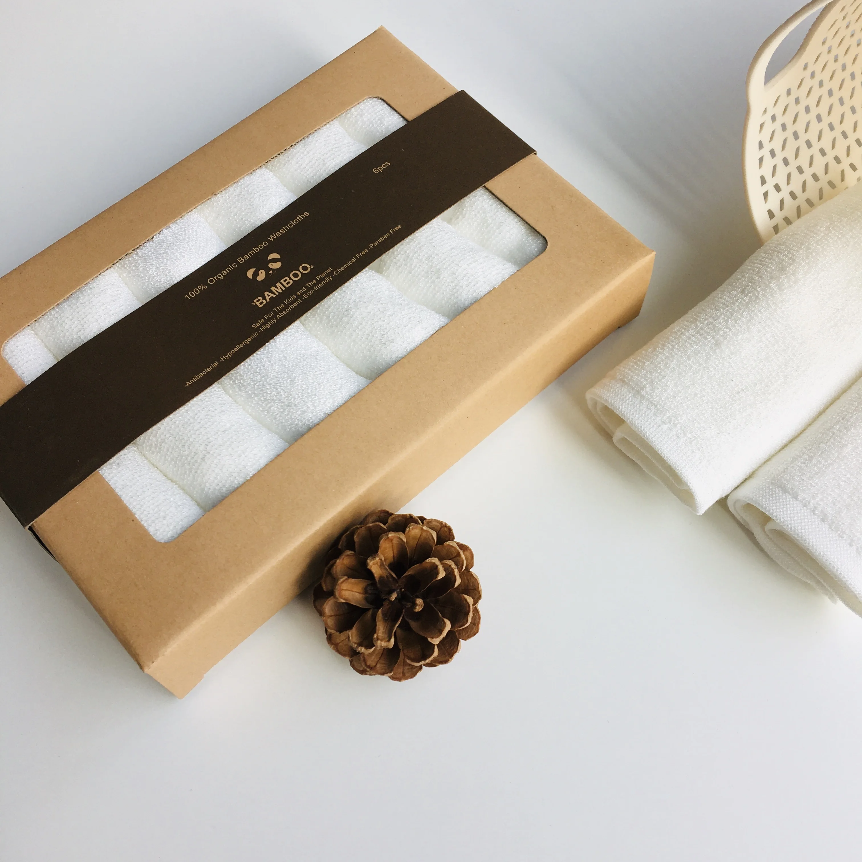 Индивидуальная Высококачественная мягкая органическая детская мочалка из 100% бамбука размером 10x10 дюймов