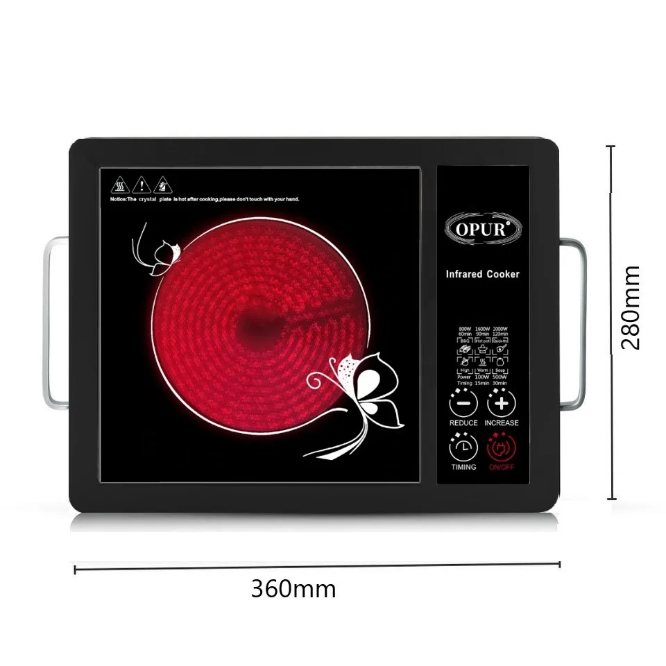 OEM Portable Infrared Electric Cooker Multi-Function Ceramic Hot Plate Push Button Controls Hot Sale with Low Price