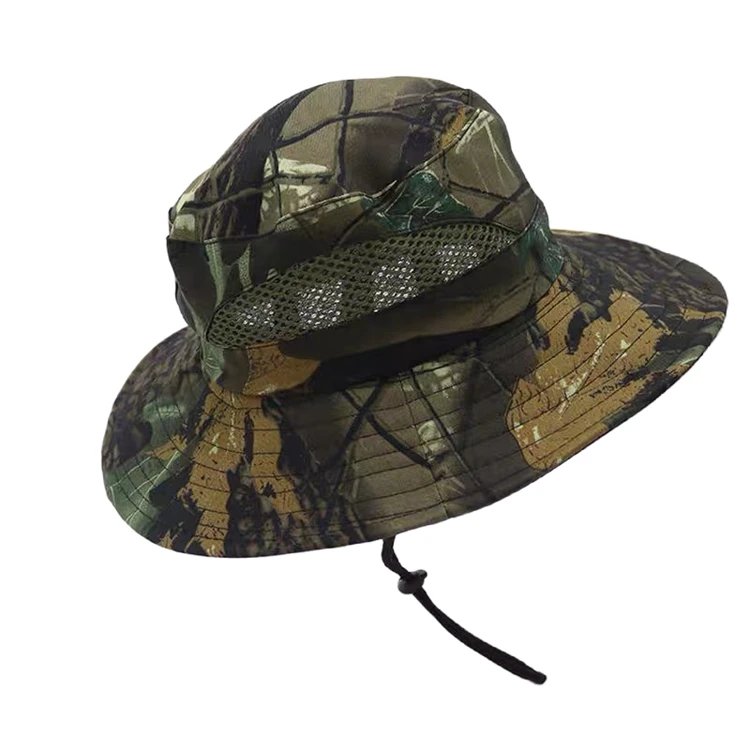 outdoor sunshade sun protection camouflage hiking Camping Camo hunter fisher fisherman bucket boonie hat for men
