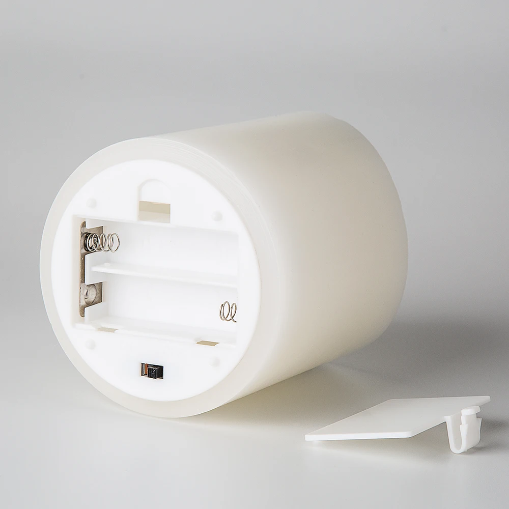 Home decoration moving flame cheap pillar waved white remote timer flameless led wax candles