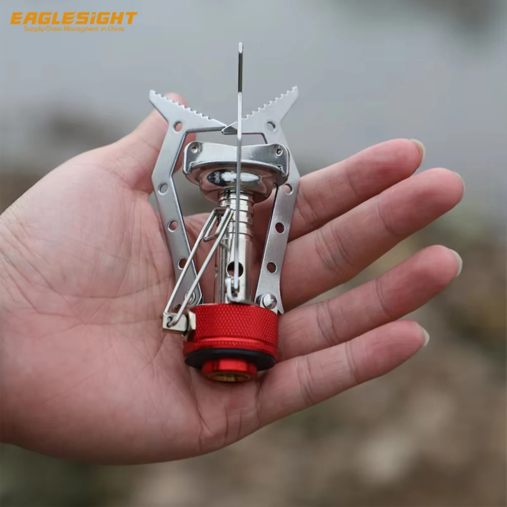 Compact & Lightweight Backpacking Gas Stove for Outdoor Camping Portable Mini Steel Stove for Butane Fuel