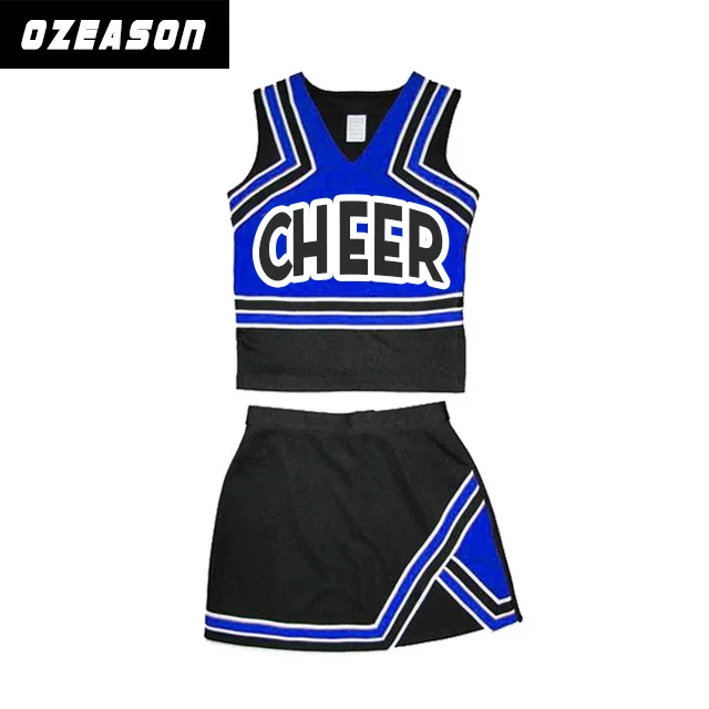 Wholesale sexy cheers leader costume polyester fabric custom sublimation youth cheer uniform
