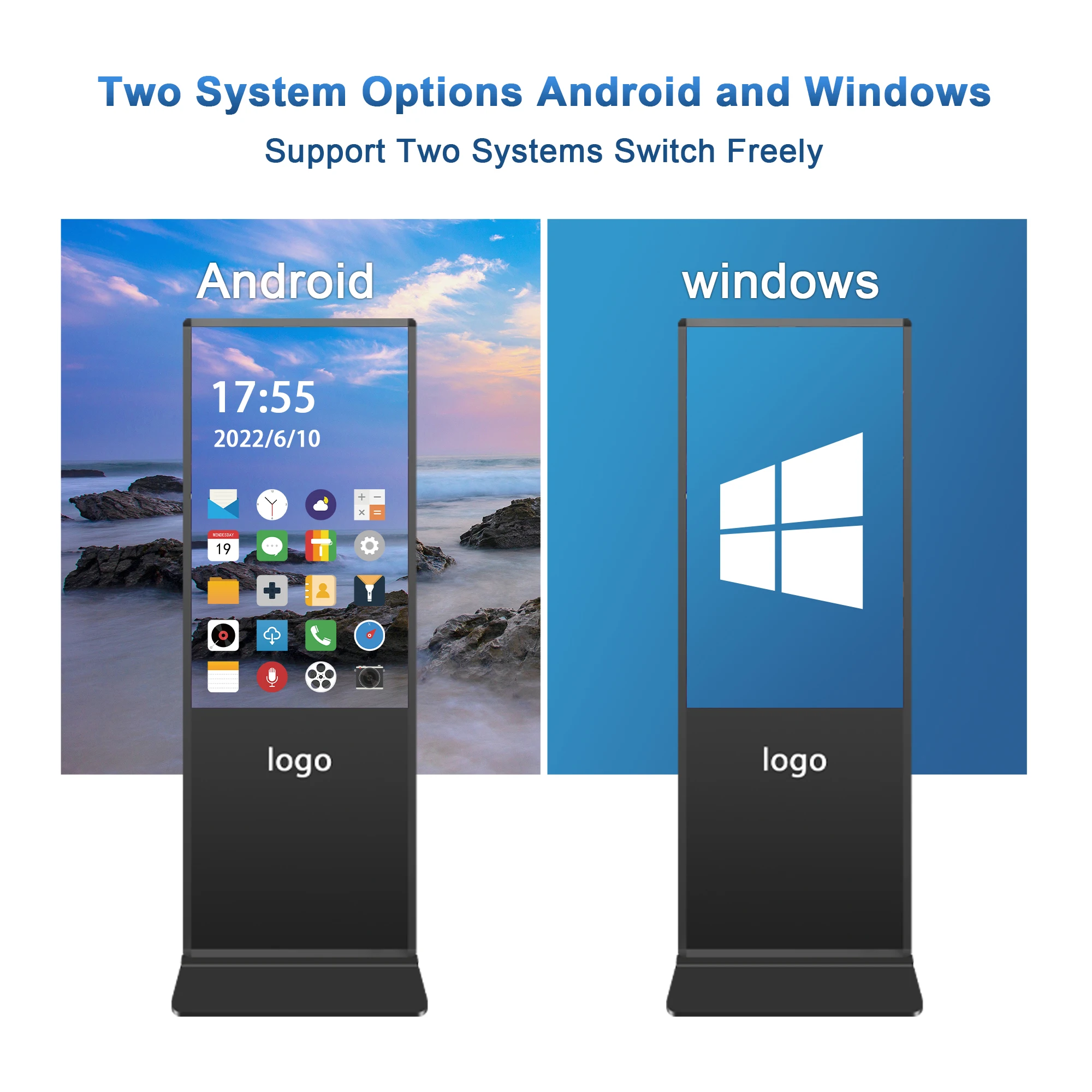 Type Advertising Machine Floor Touch One Machine Terminal Network Query Publicity Mall Android Hd Display Display Screen