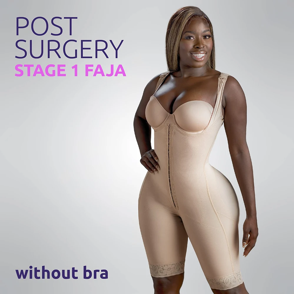 Zipper Crotch Gaine Postoperatoires Full Thigh Shaper Post Lipo Surgery Butt Lifter Shapewear Colombianas Fajas For Bbl Stage 1