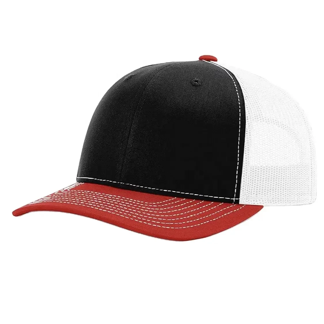 Slightly curved brim truck hat for men,outdoor sunshade mesh hat,mountaineering and fishing trucker hat