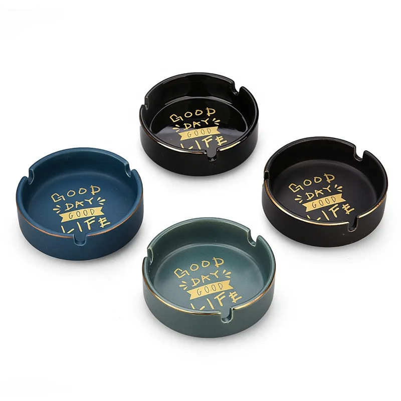 Nordic style personalized hotel bar office circular multi-color ashtray custom logo cigar ashtrays
