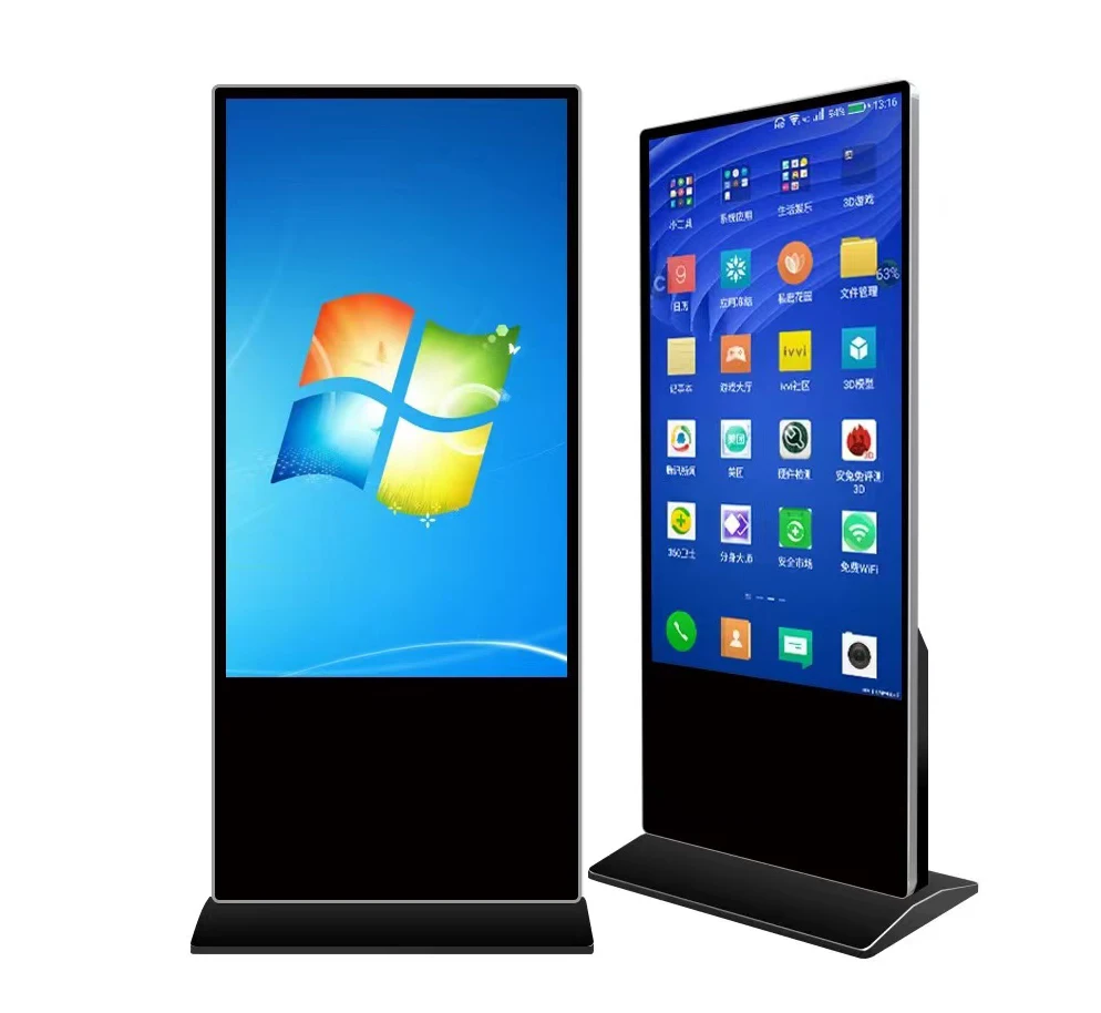 65 Inch CMS Software Indoor IR Touch Screen  Floor Standing Advertising Player Digital Signage And Display