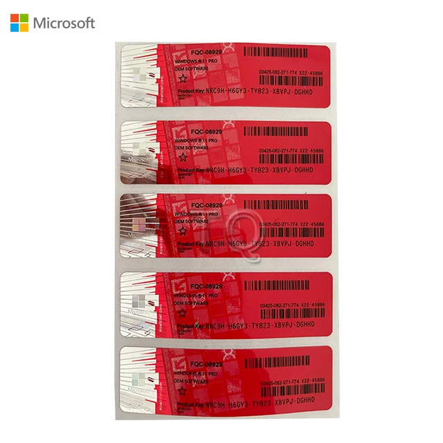 Оптовая продажа Windows 11 профессиональная наклейка Pro COA подлинный лицензионный ключ Бесплатная доставка DHL гарантия 6