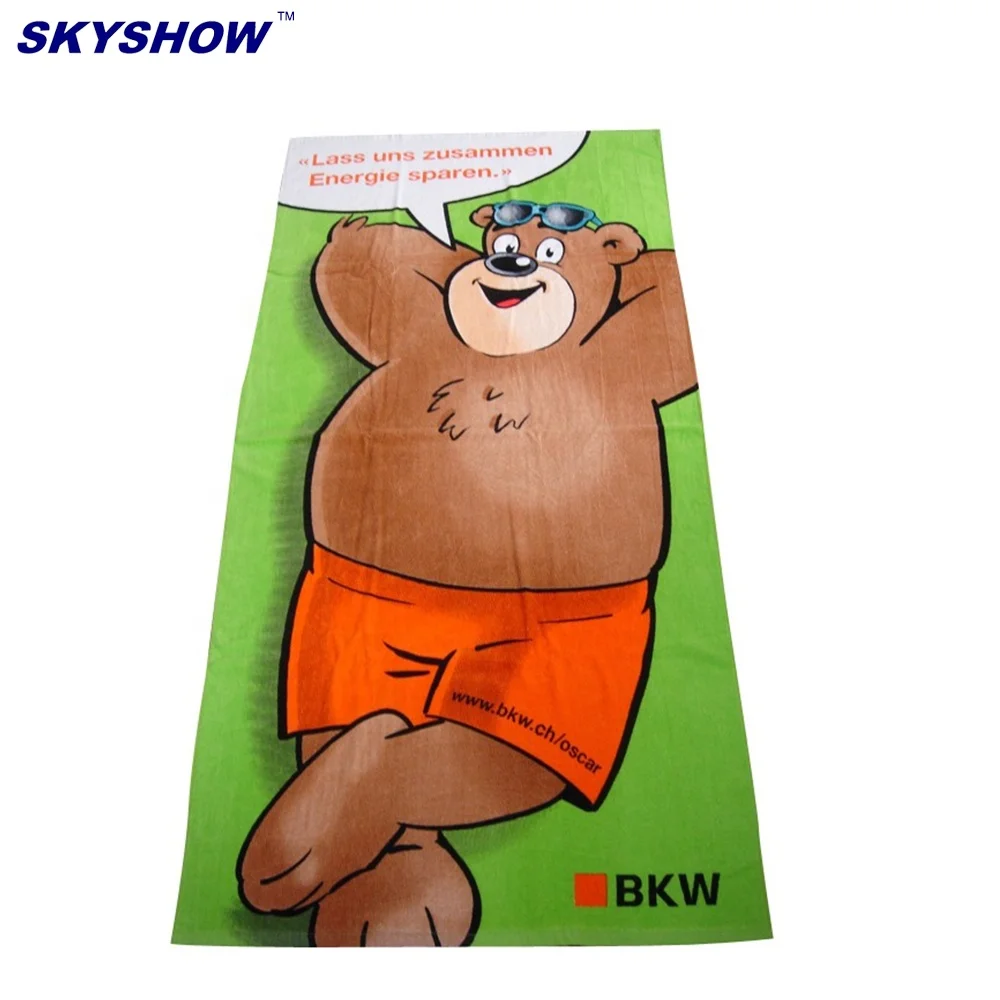classic 100% cotton beach towel Hot Sale Cartoon Photo Print Imabari  Beach Towel For Child