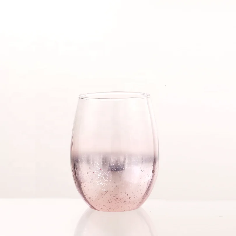 Creative electroplated galvanized starry sky crystal glass cup egg shape wine glasses colored beer cup