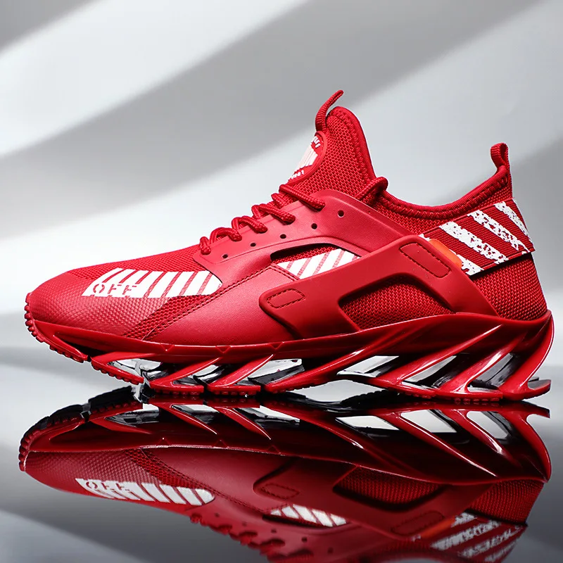 China 2021 new cheap fashion style breathable mesh material high quality red sneakers for