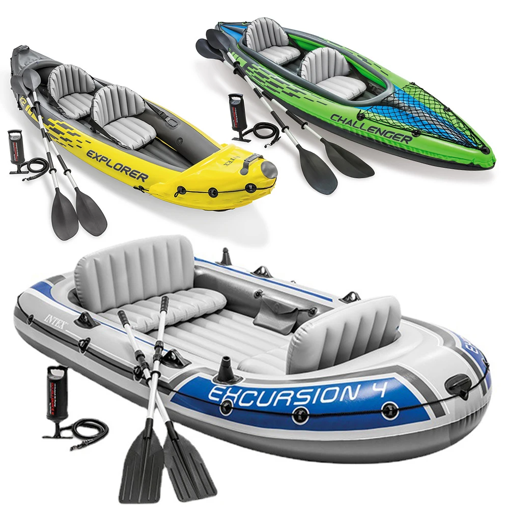 Intex inflatable boat fishing pontoon boats inflatable boat canoe/kayak