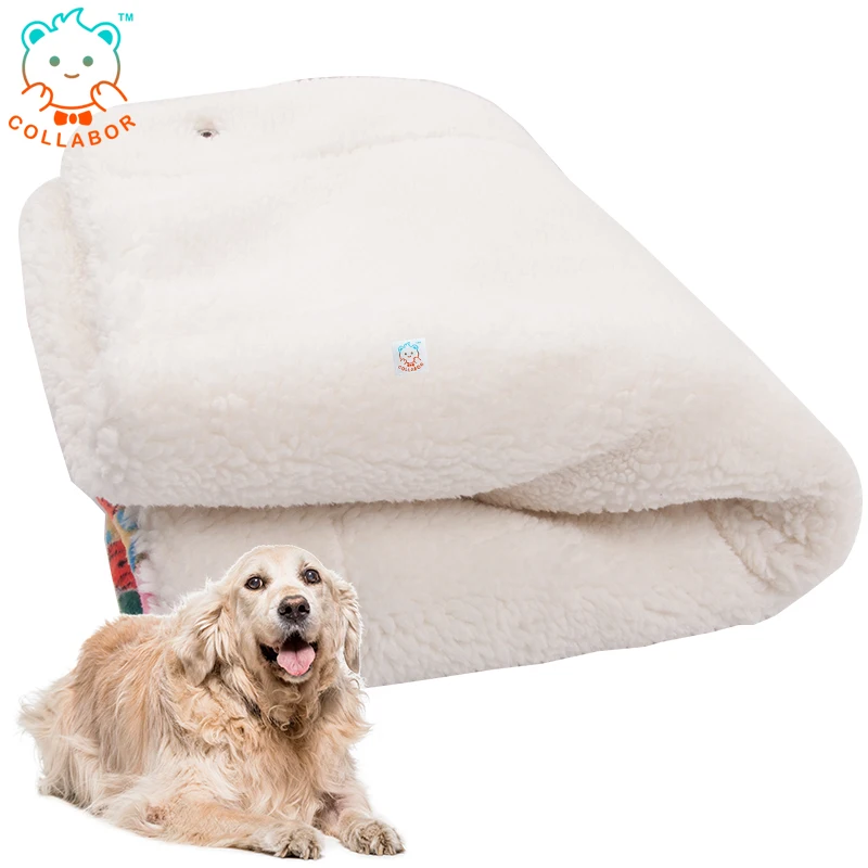 COLLABOR Customized Printing Warm Animal Print Puppy Fleece Soft Blanket Beds Mat Pet Dog Cat Paw Printed Fleece Blanket Mat