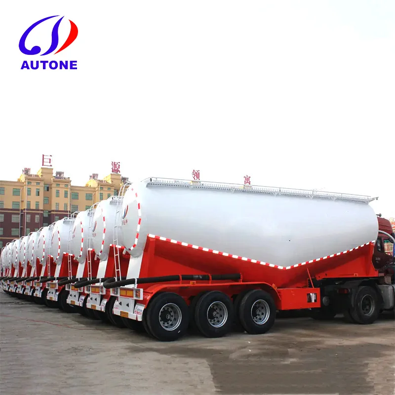 V Type Dry Bulk Cement Tanker Semi Trailer Transport Powder Bulker Tank Truck Semi-Trailer With 3 Axle 40 50 60 Ton For Sale