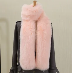 Manufacturers Extended Warm Scarf 100% Polyester Fashionable Faux Fox Fur Scarves Rabbit Fashion Scarf/shawl