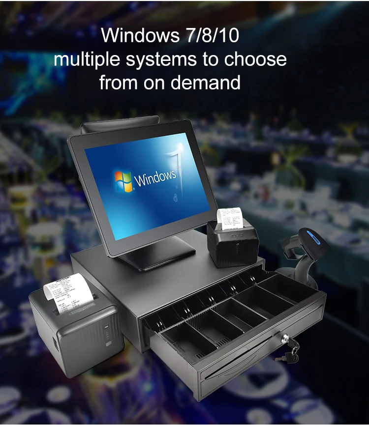 Windows 10 Pos System Cashier Computer Retail Cash Register For Restaurant Supermarket