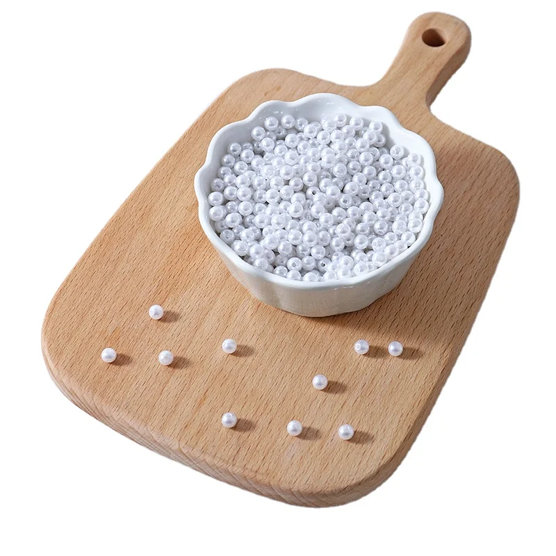 Оптовая продажа, бусины из искусственного жемчуга 4-22 мм, круглые жемчужные бусины из АБС-пластика для изготовления ювелирных изделий