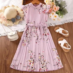 5-9 Years Summer Kids Sleeveless Black Dresses China Wholesale Clothing Printed Flowers Kids Dresses For Girls