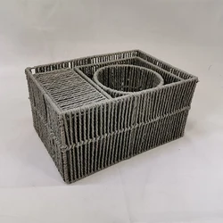 Multifunctional Storage Basket Mini Size Paper Rope Storage Basket Luxurious Storage Basket