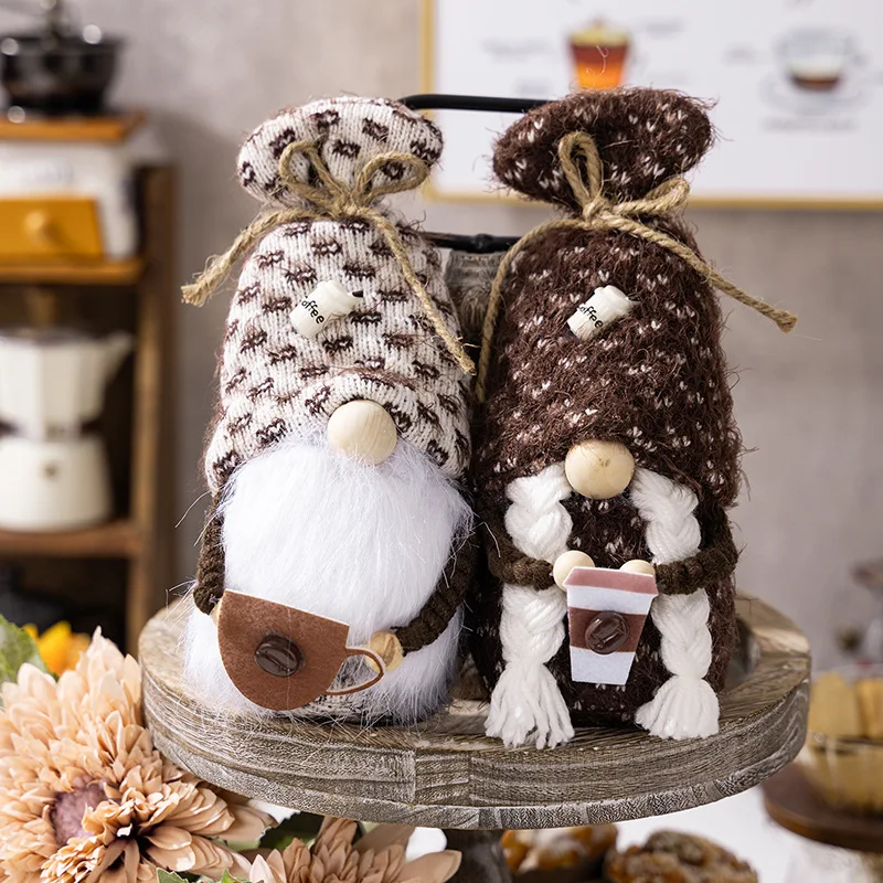 Coffee Dwarf Plush Bar Decoration Swedish Coffee Faceless Doll Toy Kitchen Gnome Ornaments