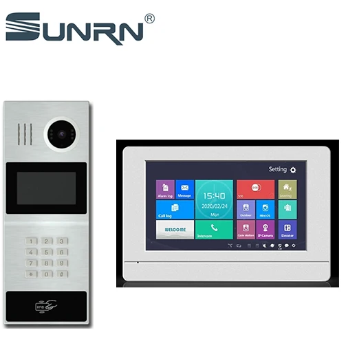Video Door Phone Intercom Wired IP Intercom Access Control System Multi Apartment