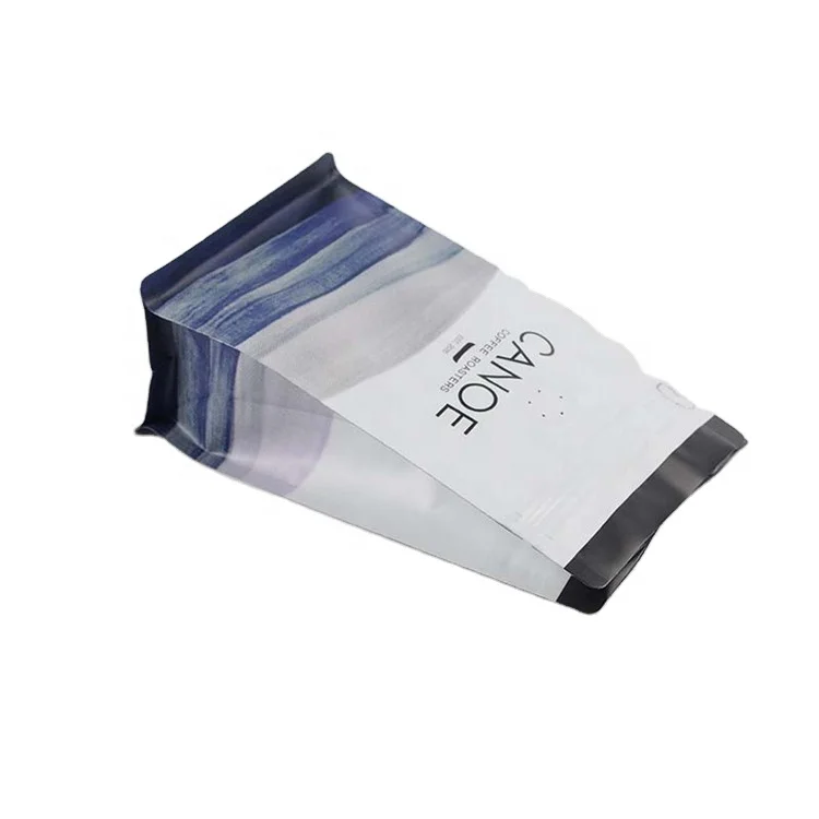 Flat Bottom Bag  For Coffee Packaging custom Printing Coffee Bag With Valve