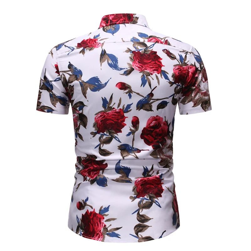 
Wholesale Allover Mens Beach Shirt Polyester Short Sleeve Floral Hawaiian Plus Size Shirts For Man 