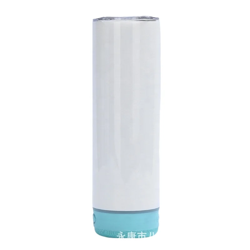 Sublimation Smart bluetooth Music tumblers 20oz wireless USB Charge straight thermos with bluetooth speaker