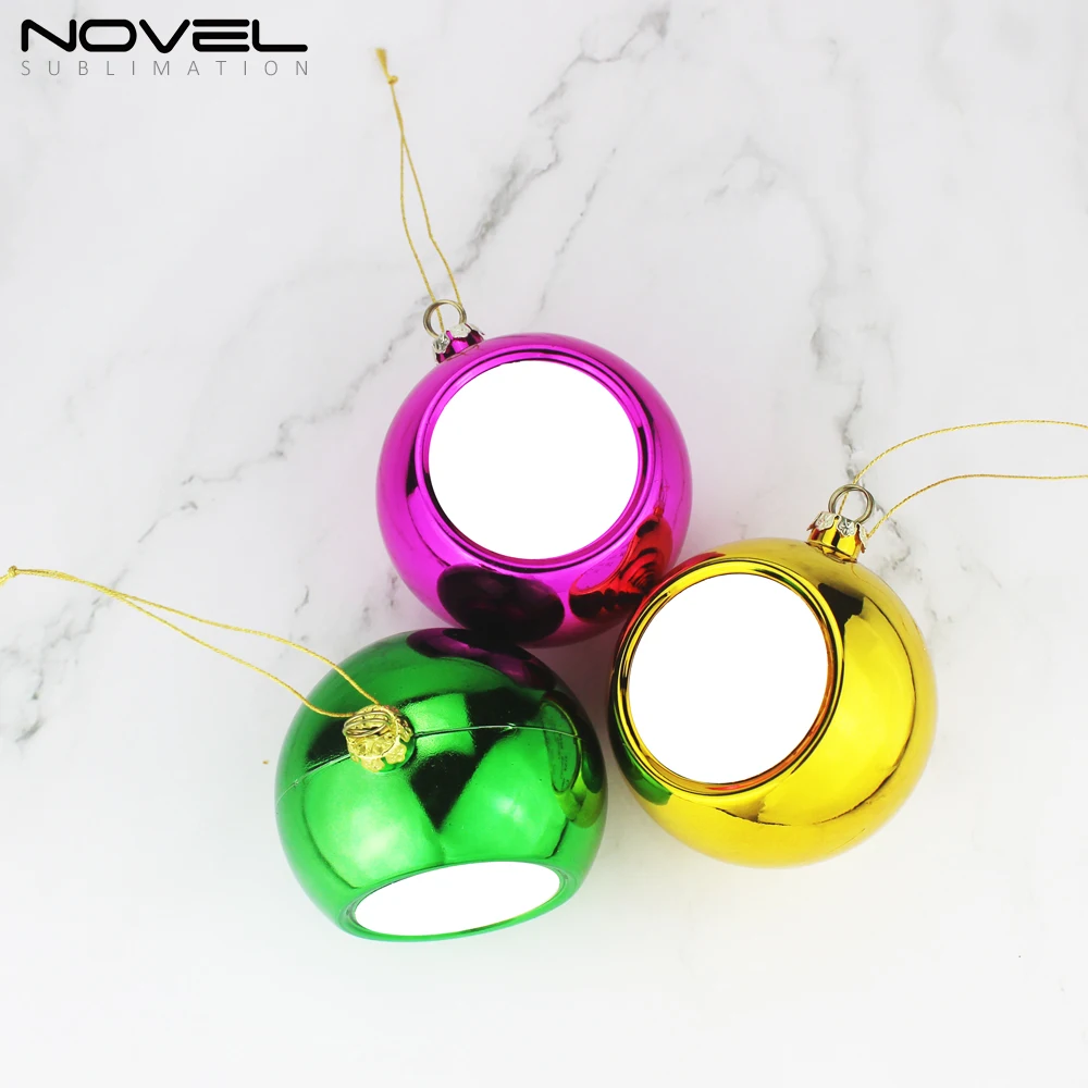 Popular Sublimation 8cm Plastic Christmas Ball Ornament