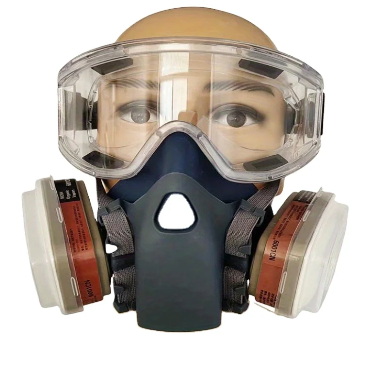 China Manufacturer Custom Reusable Full Face Gas Mask High Filtration NBC Industrial Safety Gas Mask