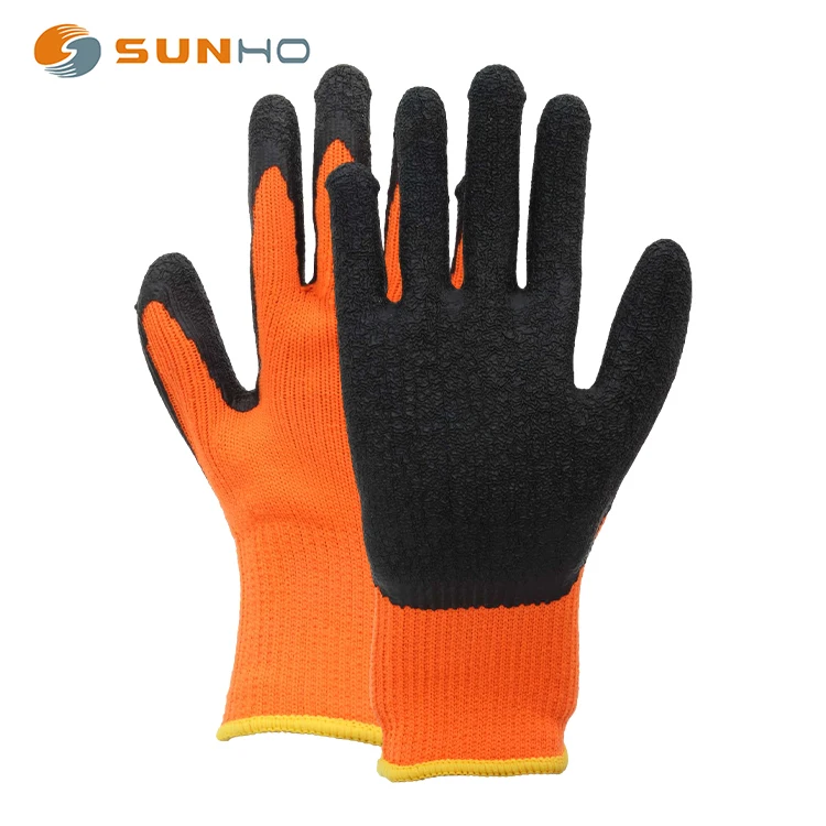 SunnyHope Red Nitrile Latex Gloves with Cotton Lining XL Size Construction Protective Gloves Waterproof and Anti-Static