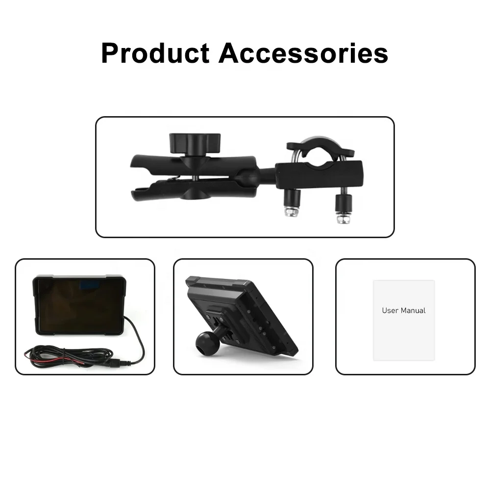 5 Inch Portable Motorcycle Special Navigator Touch Outdoor IPX7 Waterproof External Supports CarPlay and Android Auto