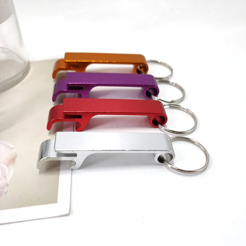 Custom logo printed metal bottle beer opener key chain promotion favor gift souvenir keychain for wedding advertising party