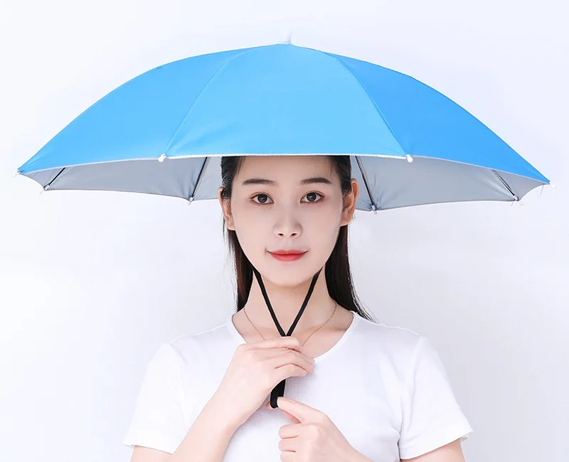 69 cm Head Umbrella Hat Outdoor Fishing Hiking Beach Camping Hands Free Sunshade Umbrellas for Adult