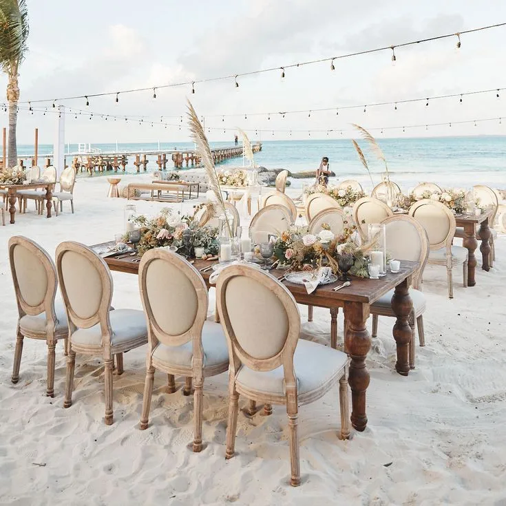 French style Round Oval Back Event Party Rental Wooden Wedding Banquet Chair