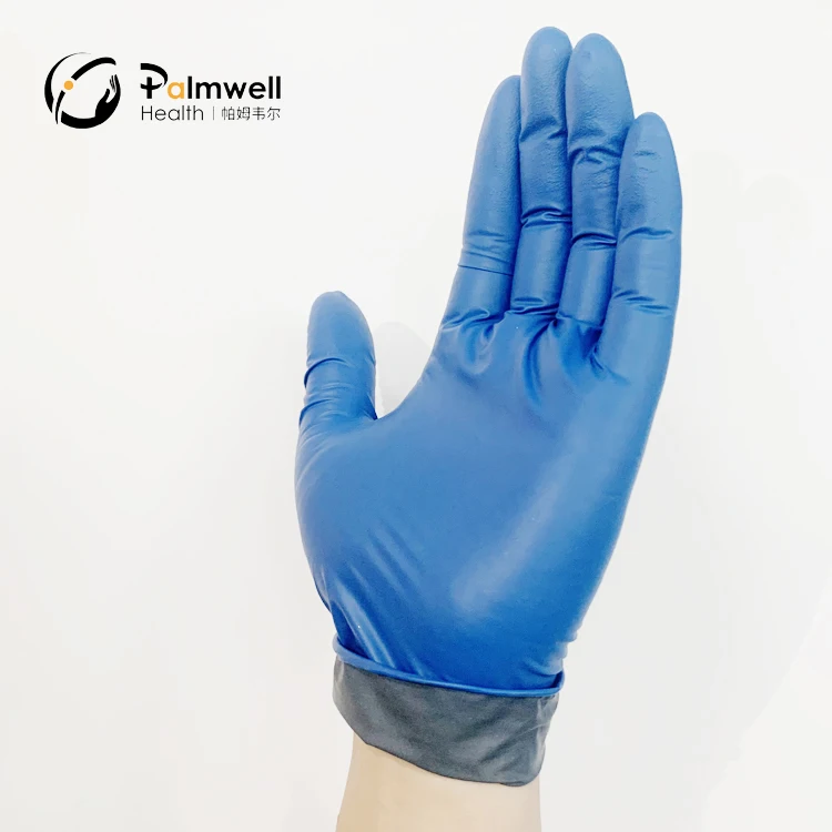 nitrile gloves food blue pure nitrile glove metal detectable nitrile glove