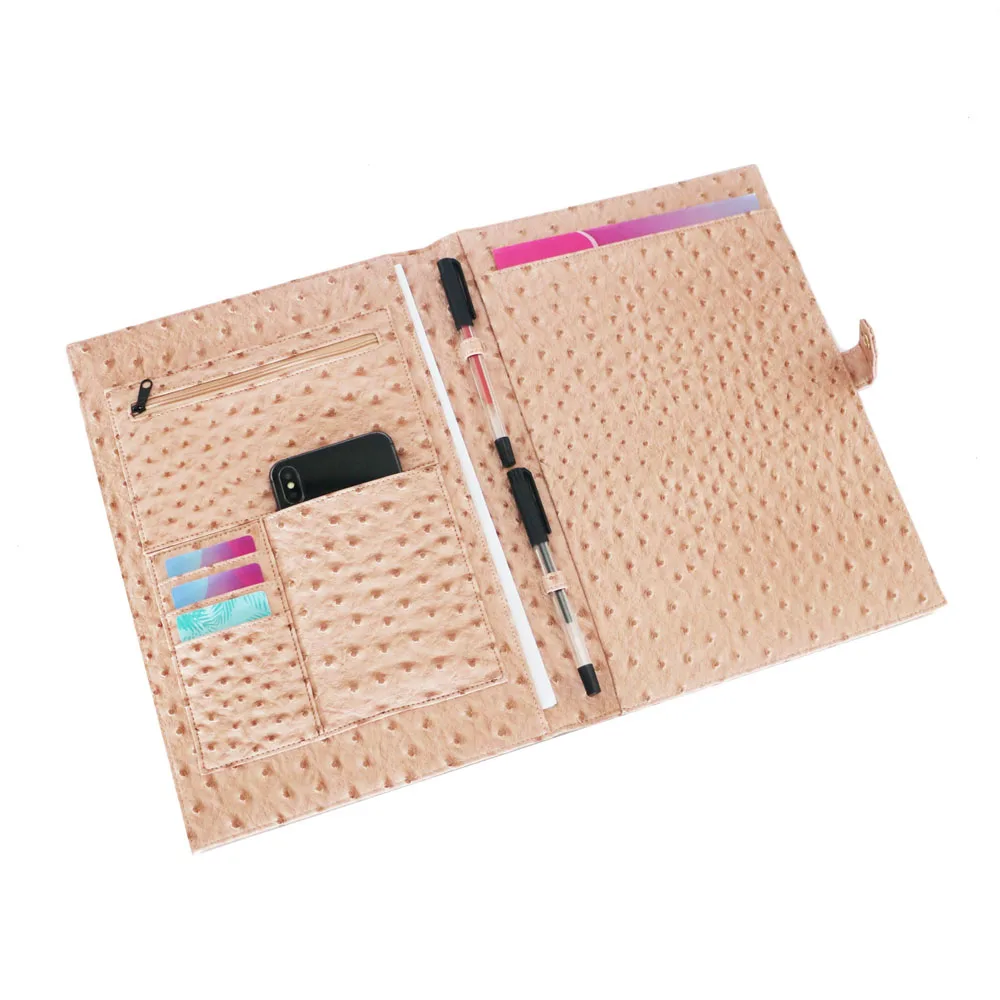 New design ducoment folder a4 paper pu leather file folder portfolio