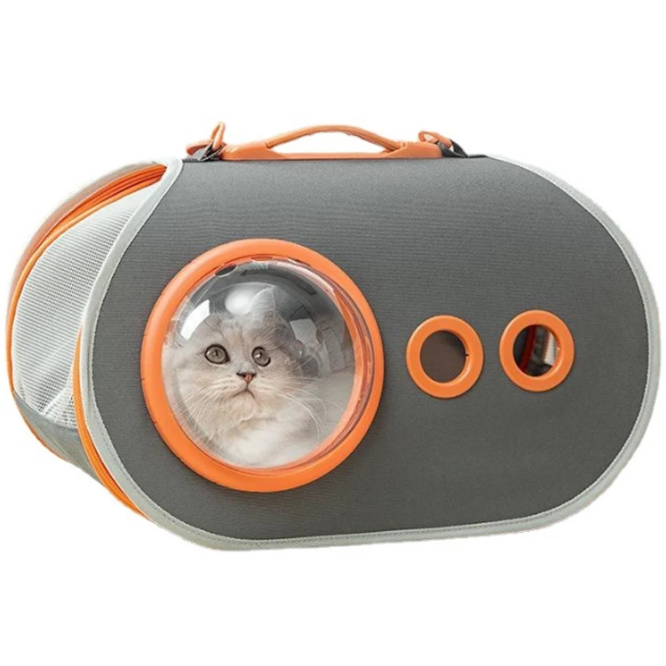 Customized wholesale space capsule cat bag pet dog go out portable travel air box one shoulder oblique cross pet cat bag