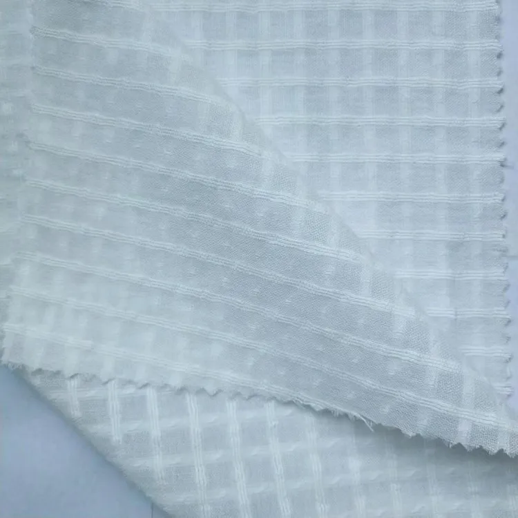 Breathable and wicking dyed gauze 100%cotton jacquard fabric