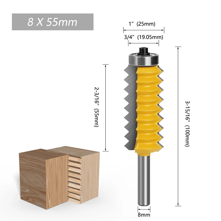 Shank Finger Joint Glue Milling Cutter fresa Raised panel V joint Router Bit set for Woodworking Cone Tenoning Bit