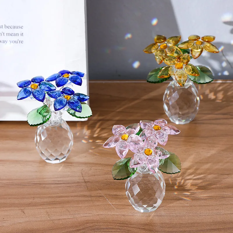 2024 Creative Gift Christmas Flower decoration Small vase Living room decoration modern home decor K9 crystal new product ideas