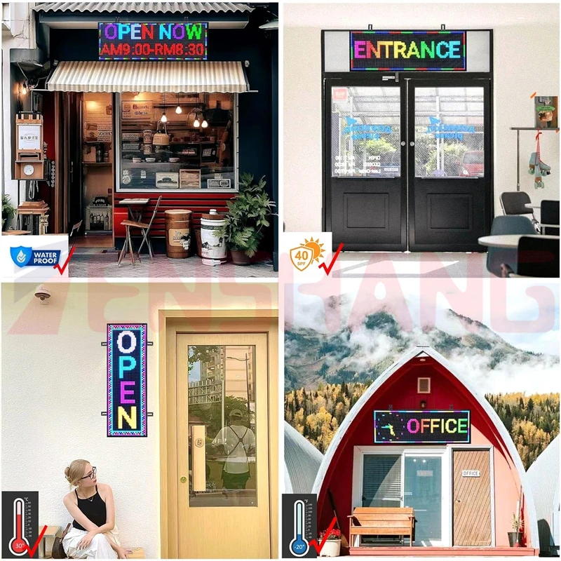 Outdoor Capacitive P10 Wi-fi Scrolling Led Programmable Sign Display Board for Business Working Smartphone and Tablet (red)
